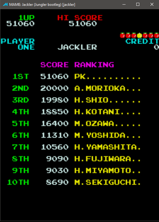 kernzy: Jackler (Arcade Emulated / M.A.M.E.) 51,060 points on 2022-08-18 07:20:00