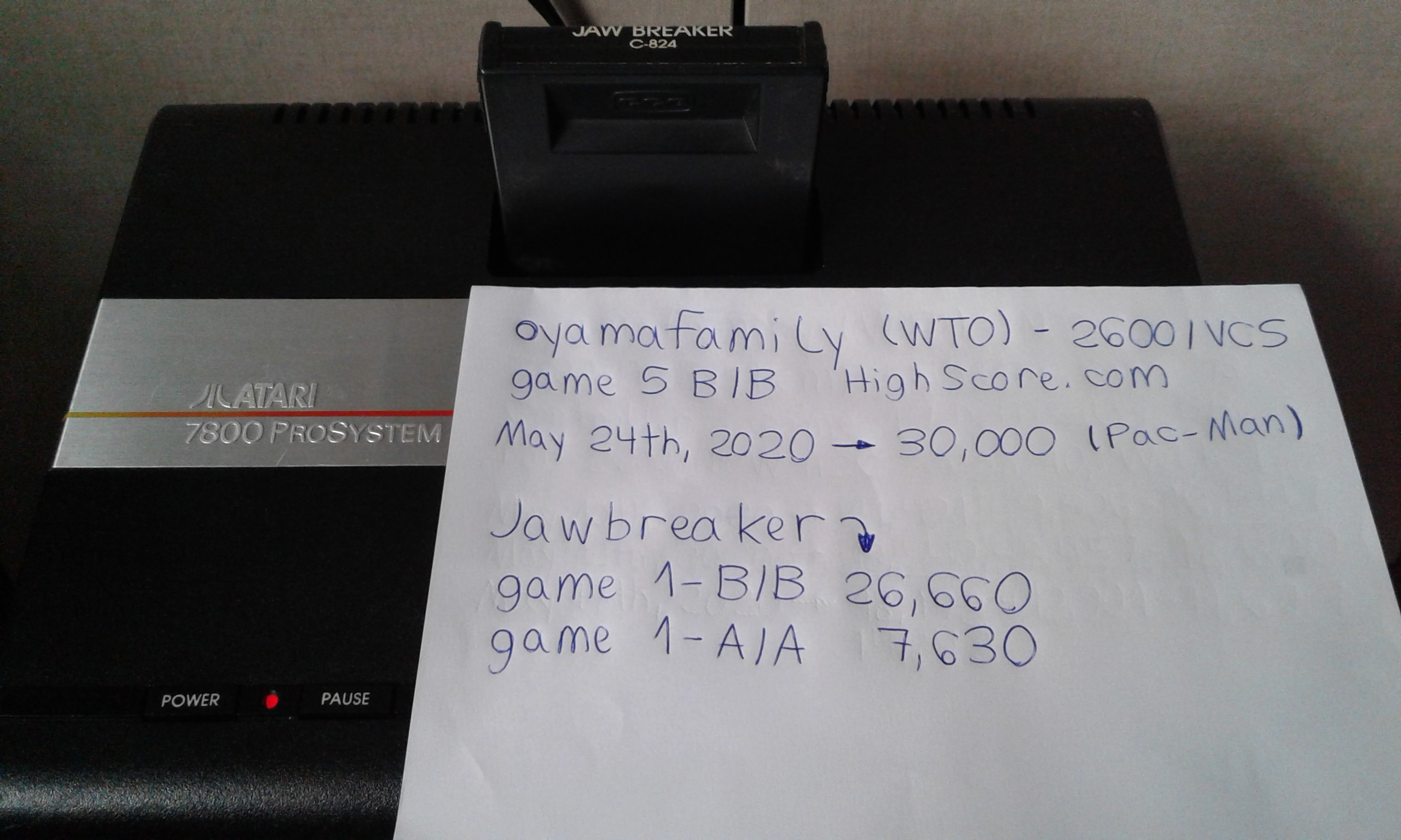 oyamafamily: Jawbreaker (Atari 2600 Novice/B) 26,660 points on 2020-05-24 14:14:53