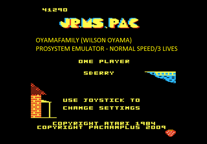 oyamafamily: Jr. Ms. Pac-Man: Strawberry Start (Atari 7800 Emulated) 41,290 points on 2016-03-01 18:29:38