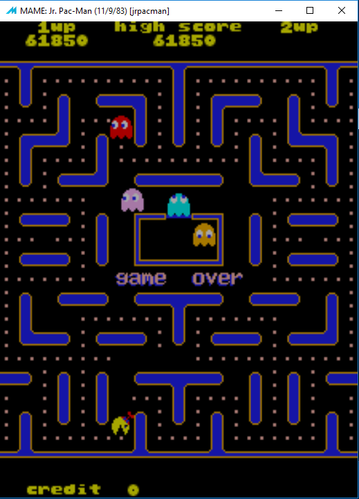 kernzy: Jr. Pac-Man (Arcade Emulated / M.A.M.E.) 61,850 points on 2022-06-25 20:17:37