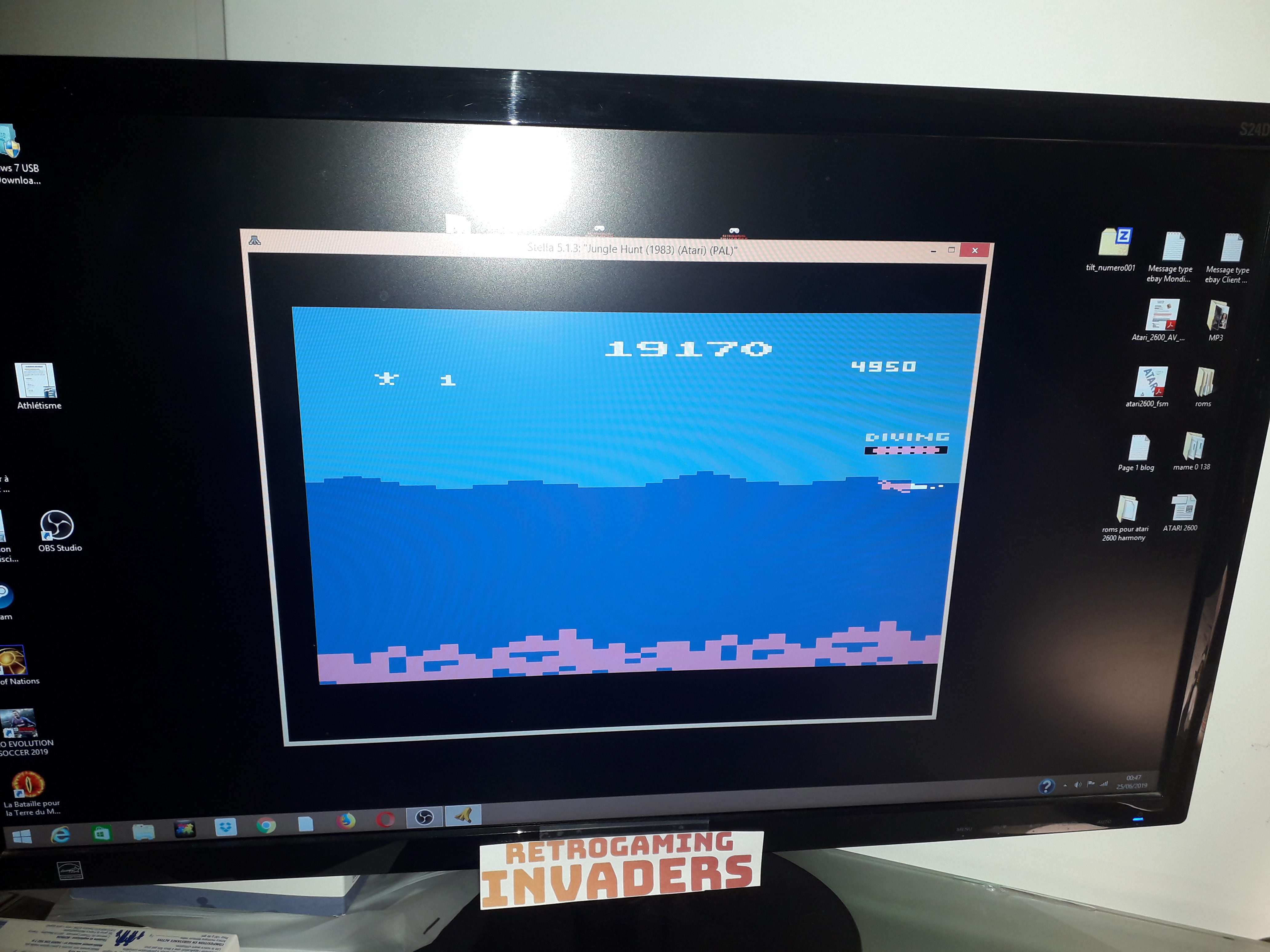 retrogaminginvaders: Jungle Hunt (Atari 2600 Emulated) 19,170 points on 2019-06-24 16:51:56
