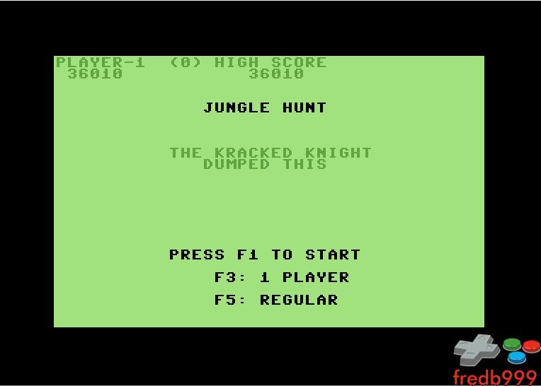 fredb999: Jungle Hunt (Commodore 64 Emulated) 36,010 points on 2016-06-19 18:34:21