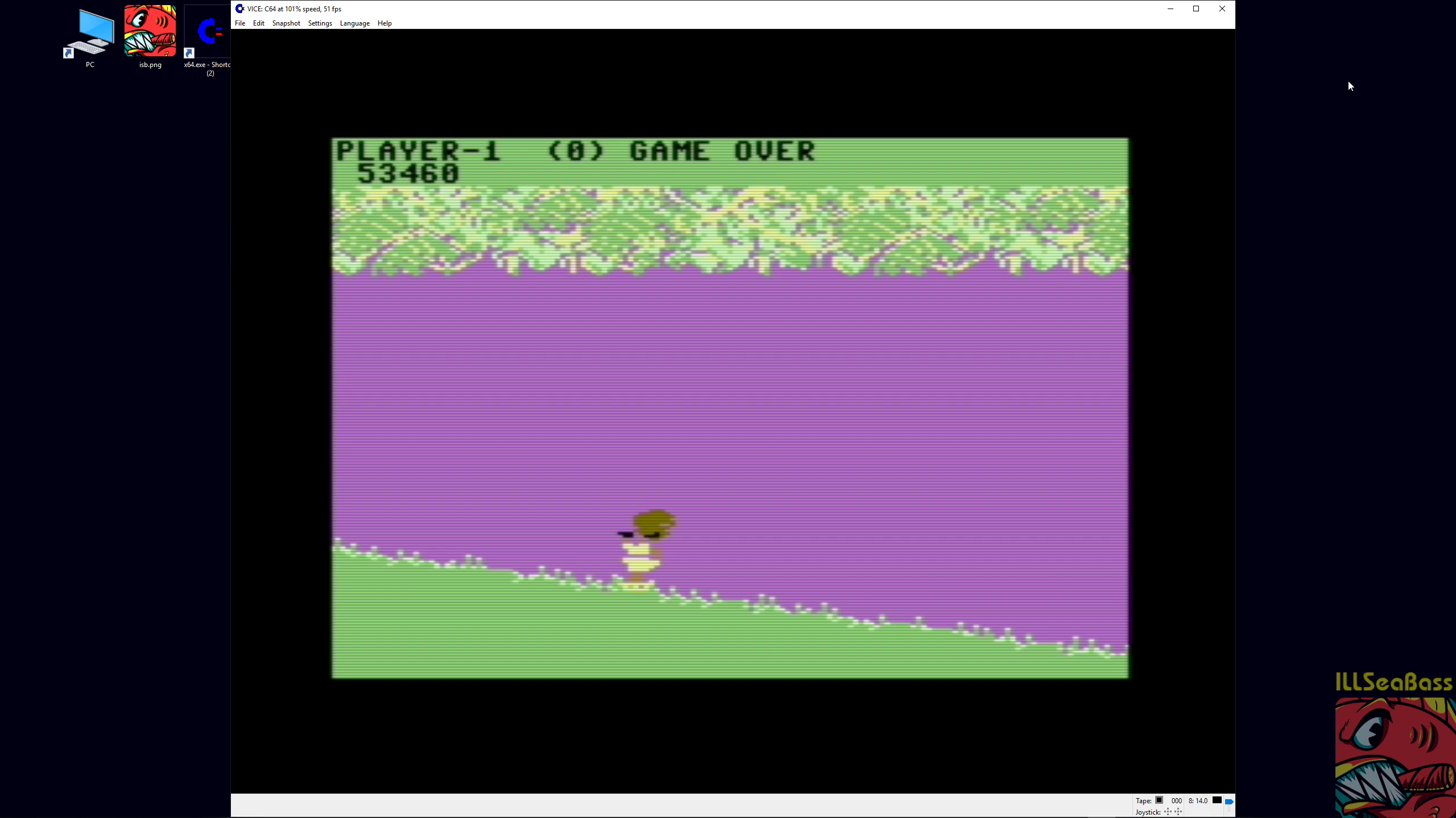 ILLSeaBass: Jungle Hunt (Commodore 64 Emulated) 53,460 points on 2019-10-03 00:30:35