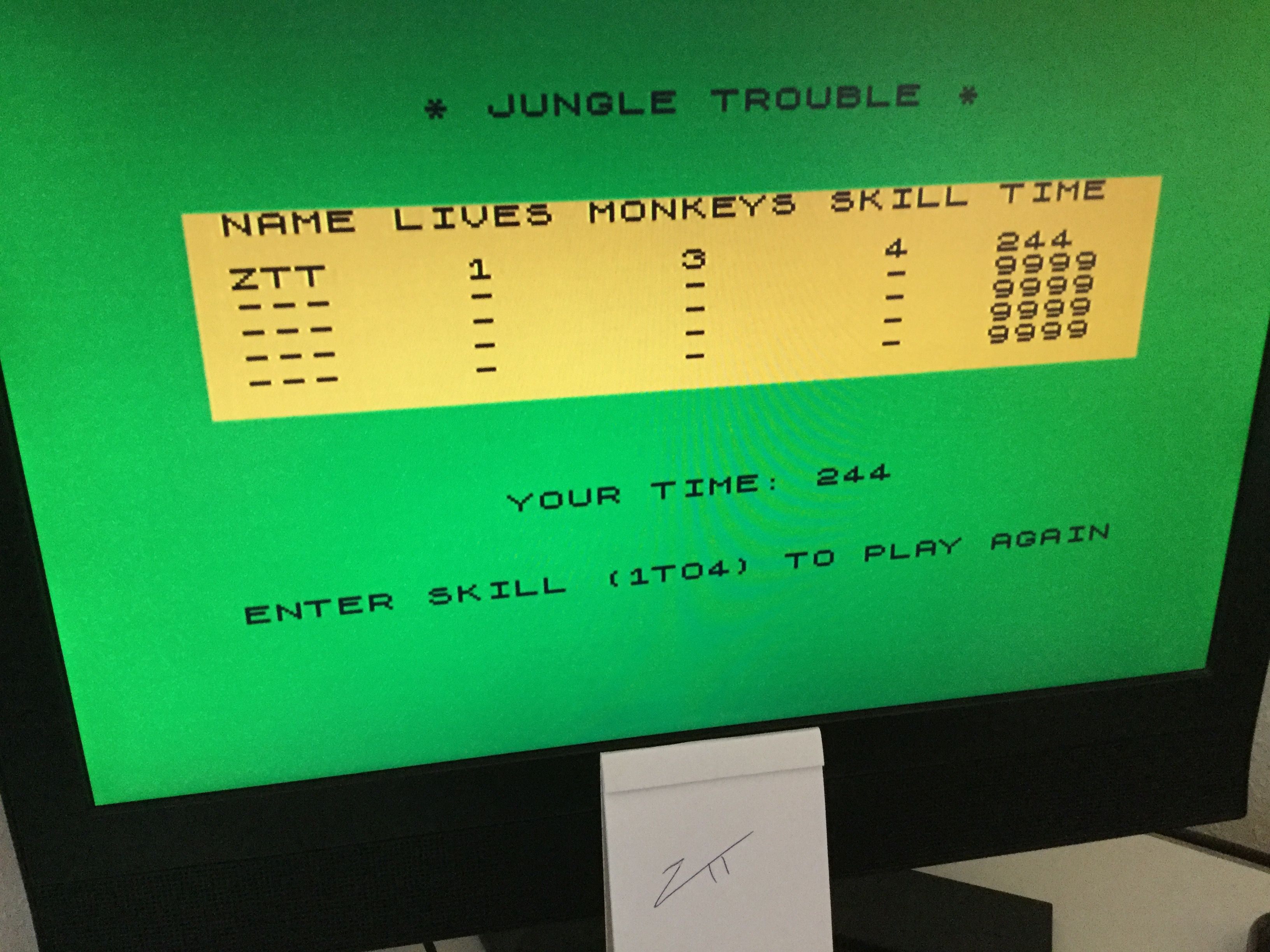 Frankie: Jungle Trouble [Skill 4] (ZX Spectrum) 244 points on 2021-04-23 05:50:34