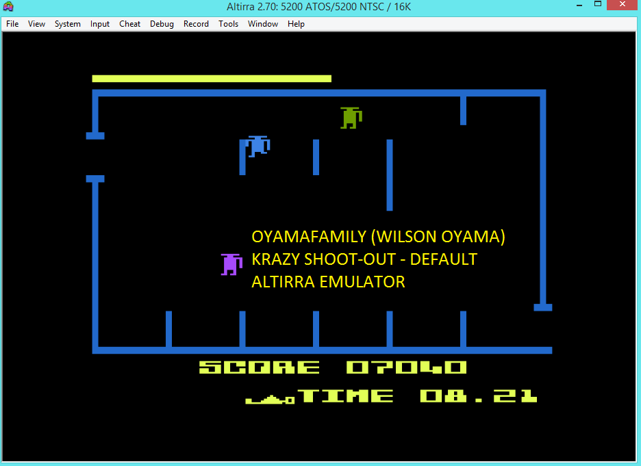 oyamafamily: K-razy Shootout (Atari 5200 Emulated) 7,040 points on 2016-04-23 05:14:26