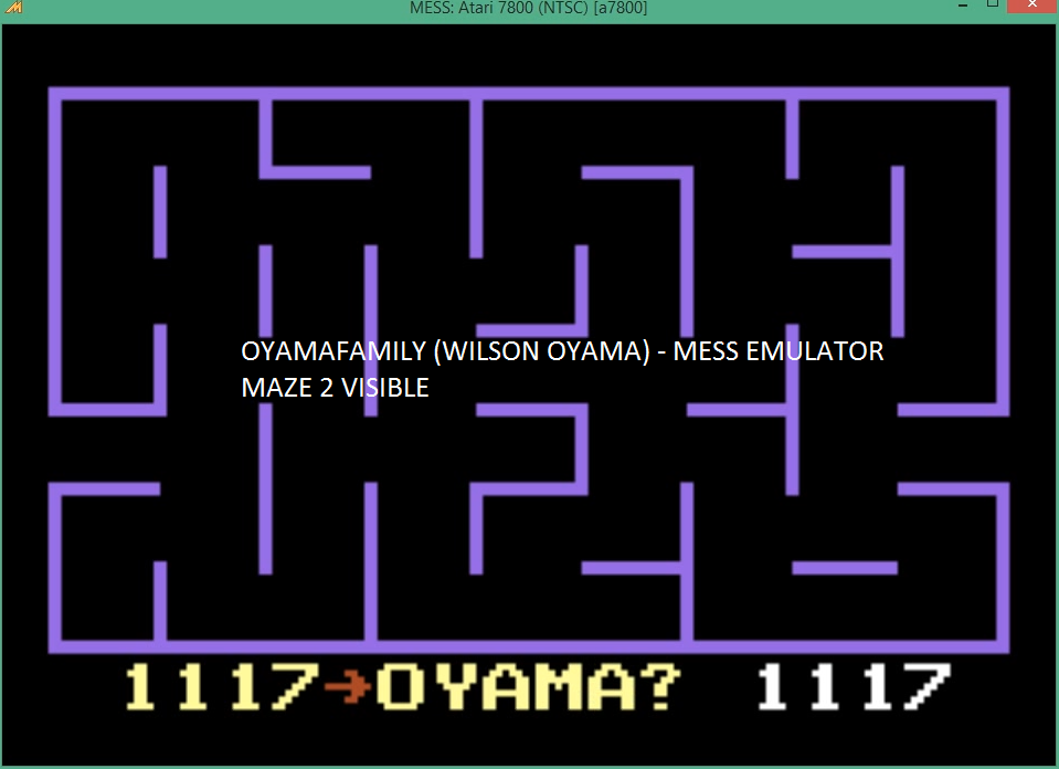 oyamafamily: K.C. Munchkin: Maze 2 (Atari 7800 Emulated) 1,117 points on 2016-03-27 18:16:14