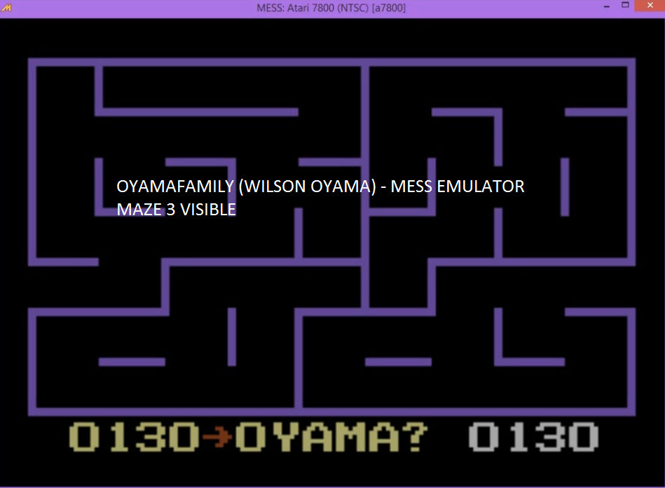 oyamafamily: K.C. Munchkin: Maze 3 (Atari 7800 Emulated) 130 points on 2016-03-27 18:15:39