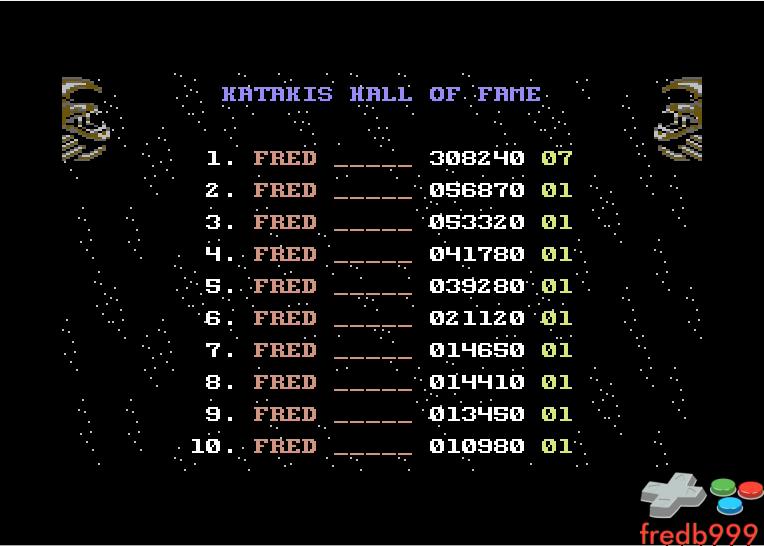 fredb999: Katakis (Commodore 64 Emulated) 308,240 points on 2016-06-23 09:28:45