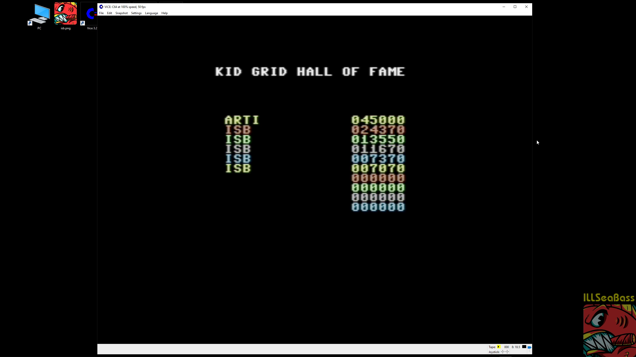 ILLSeaBass: Kid Grid (Commodore 64 Emulated) 24,370 points on 2019-02-23 05:00:23