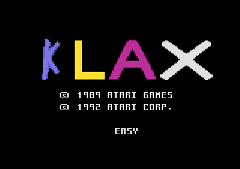 oyamafamily: Klax: Easy [Level 01 Start] (Atari 7800 Emulated) 100,000 points on 2016-12-16 17:02:40