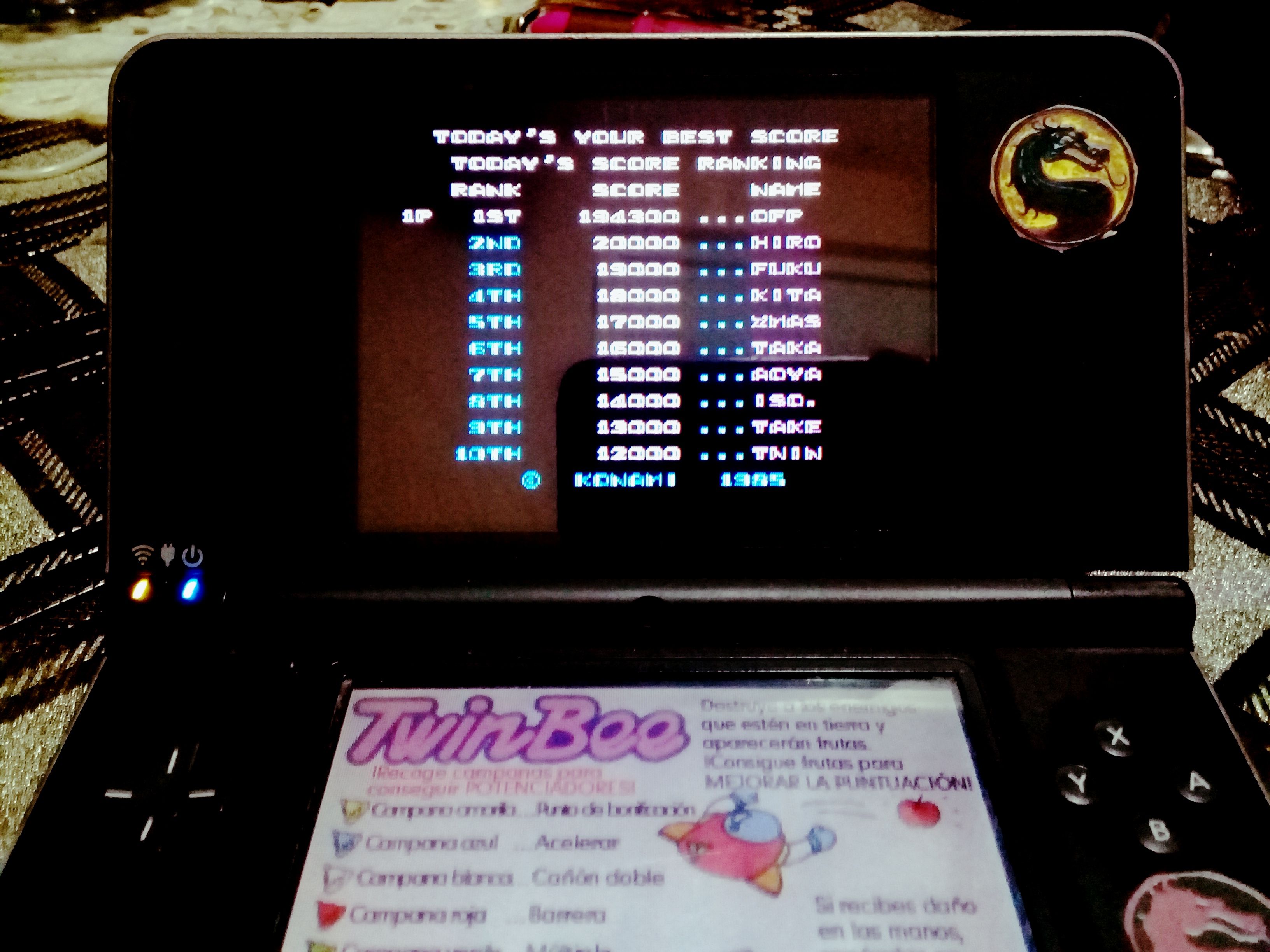 omargeddon: Konami Classics Series: Arcade Hits: Twinbee (Nintendo DS) 194,300 points on 2020-08-09 17:40:36