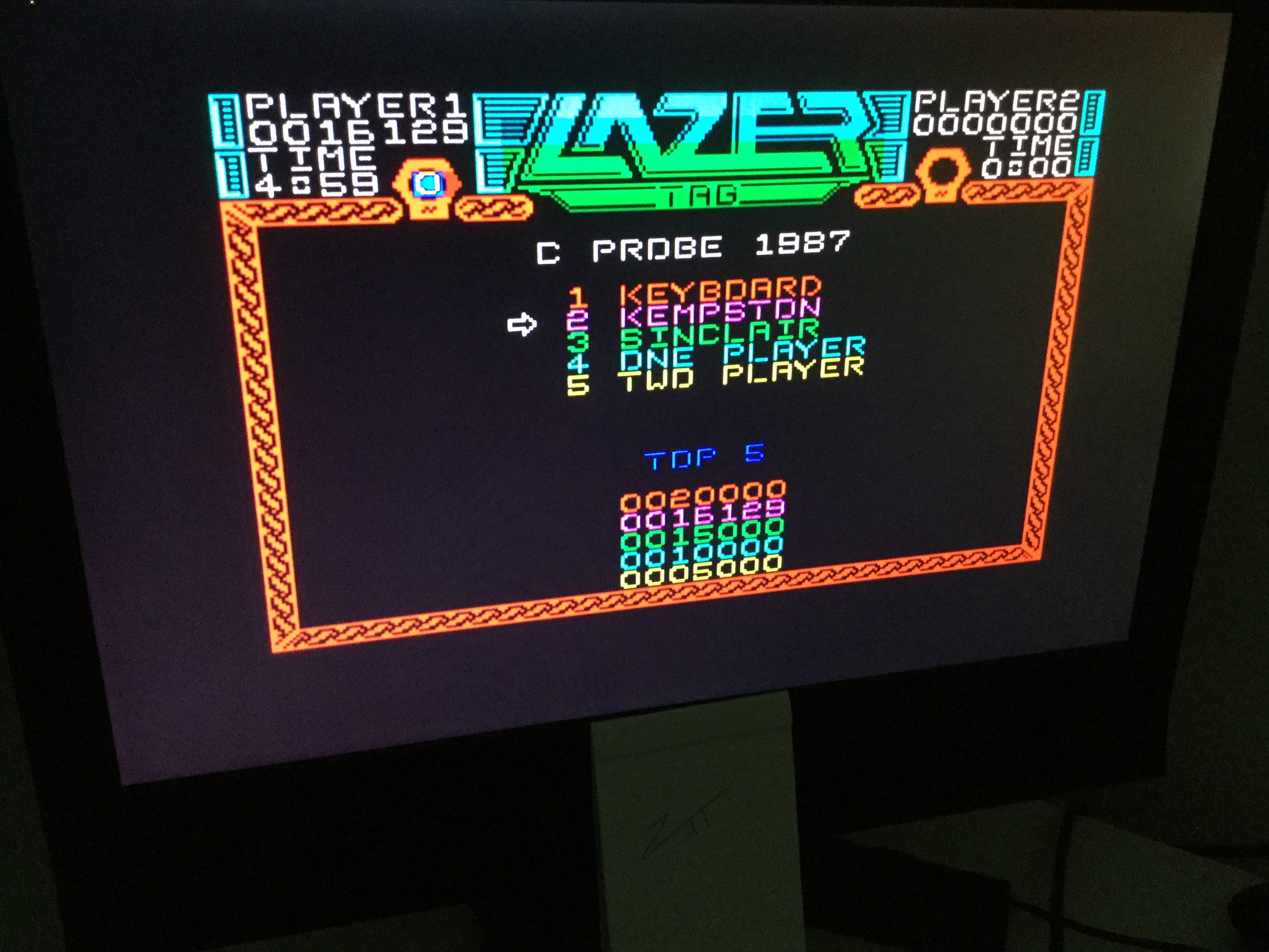 Frankie: Lazer Tag (ZX Spectrum) 16,129 points on 2022-09-23 04:54:42
