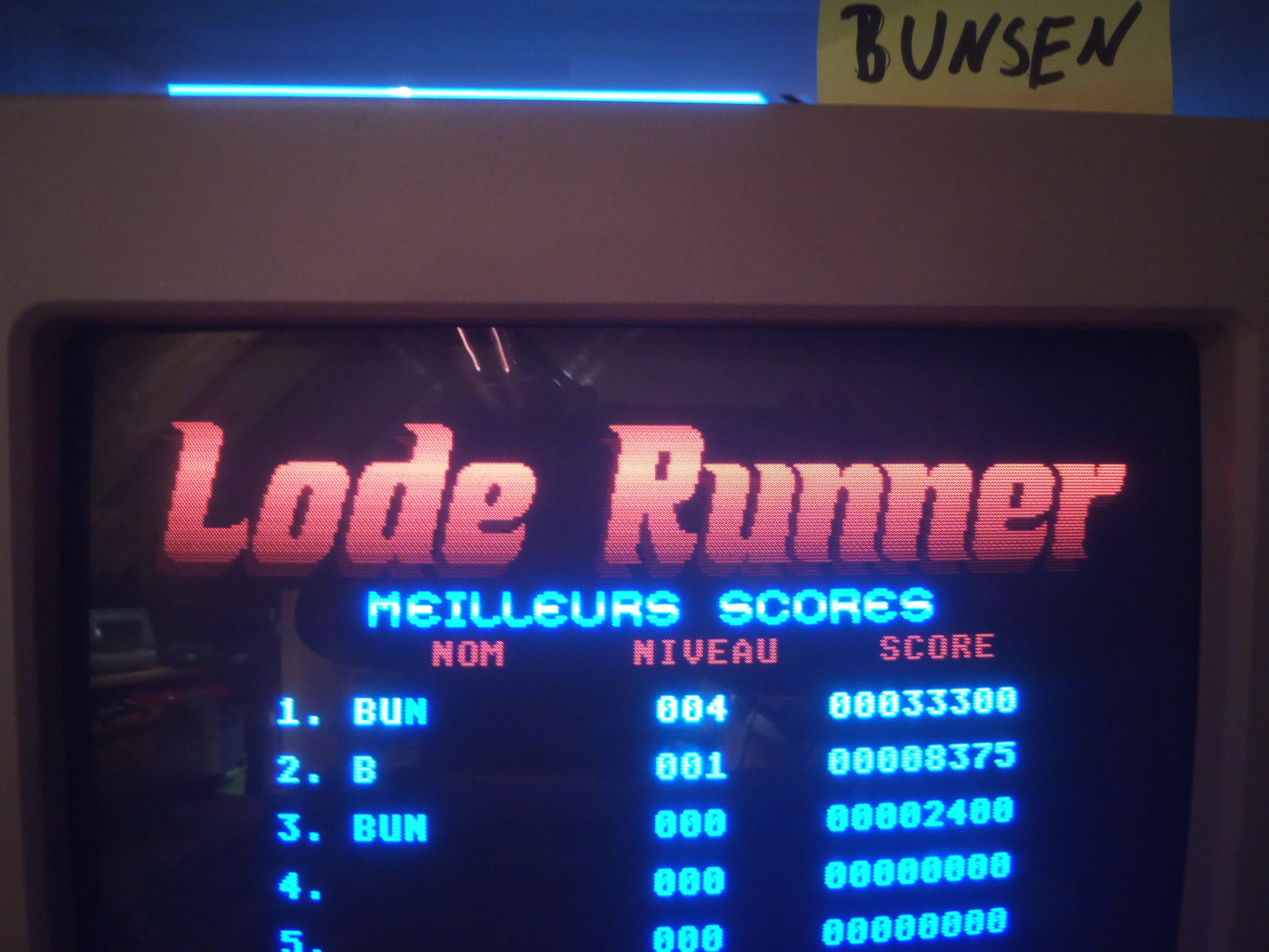 Bunsen: Lode Runner [Normal] (Atari ST) 33,300 points on 2020-04-01 11:49:03