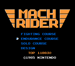 MatthewFelix: Mach Rider [Endurance Course] (NES/Famicom Emulated) 118,830 points on 2015-12-04 23:15:01
