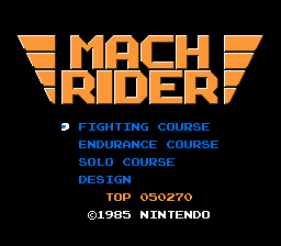 MatthewFelix: Mach Rider [Fighting Course] (NES/Famicom Emulated) 50,270 points on 2015-12-04 23:14:30