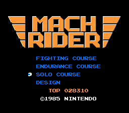 MatthewFelix: Mach Rider [Solo Course] (NES/Famicom Emulated) 28,310 points on 2015-12-04 23:15:28