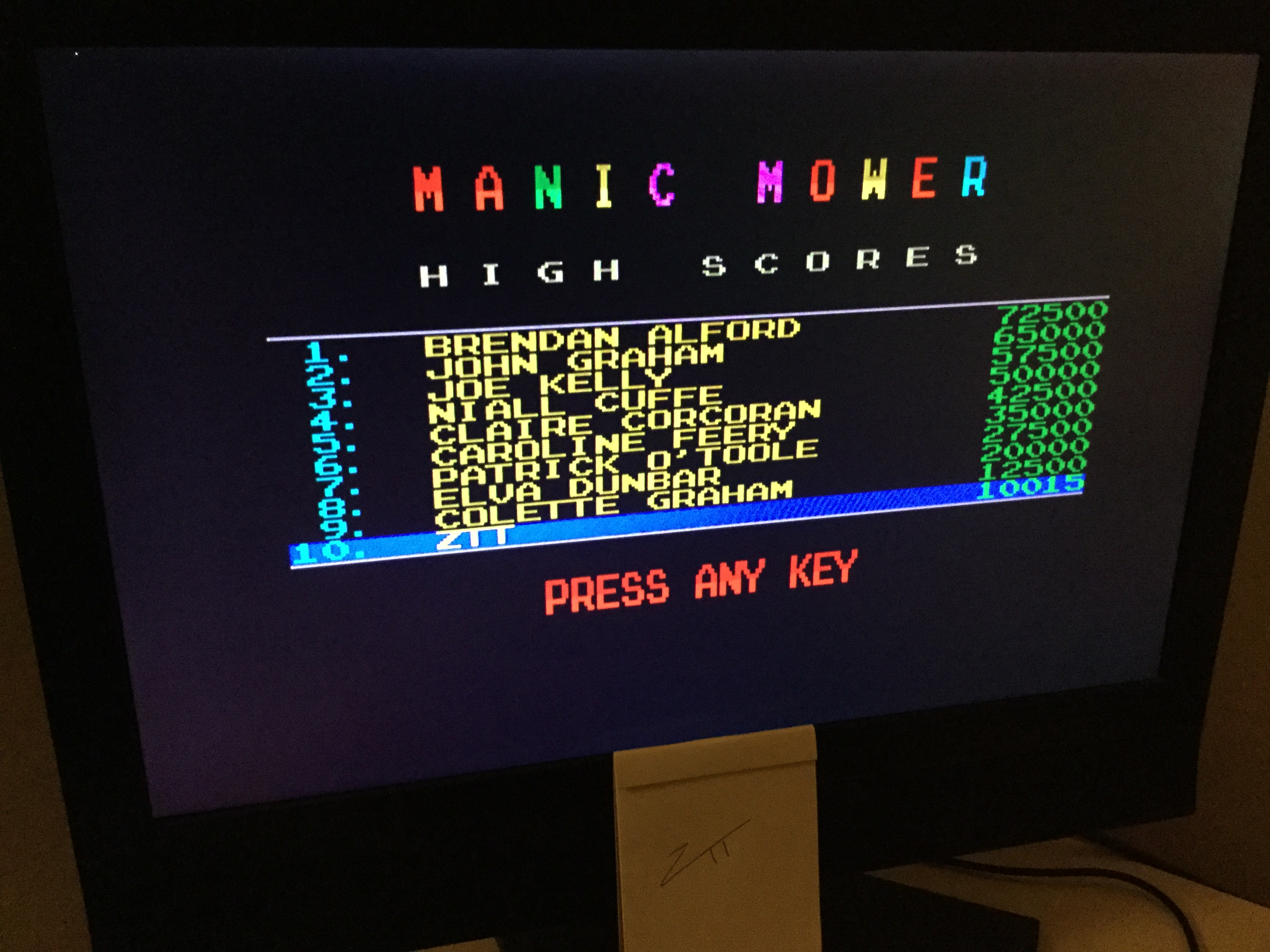 Frankie: Manic Mower (ZX Spectrum) 10,015 points on 2023-01-27 07:29:46