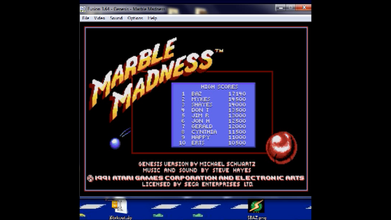 S.BAZ: Marble Madness (Sega Genesis / MegaDrive Emulated) 17,140 points on 2018-09-12 20:01:28