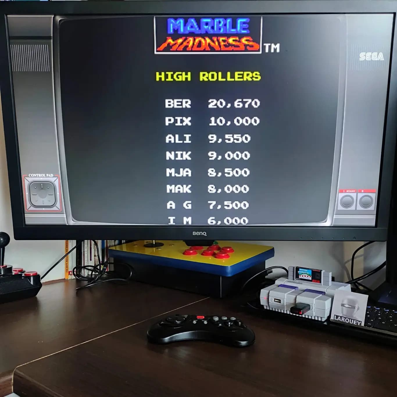 Larquey: Marble Madness (Sega Master System Emulated) 20,670 points on 2022-08-11 08:28:38