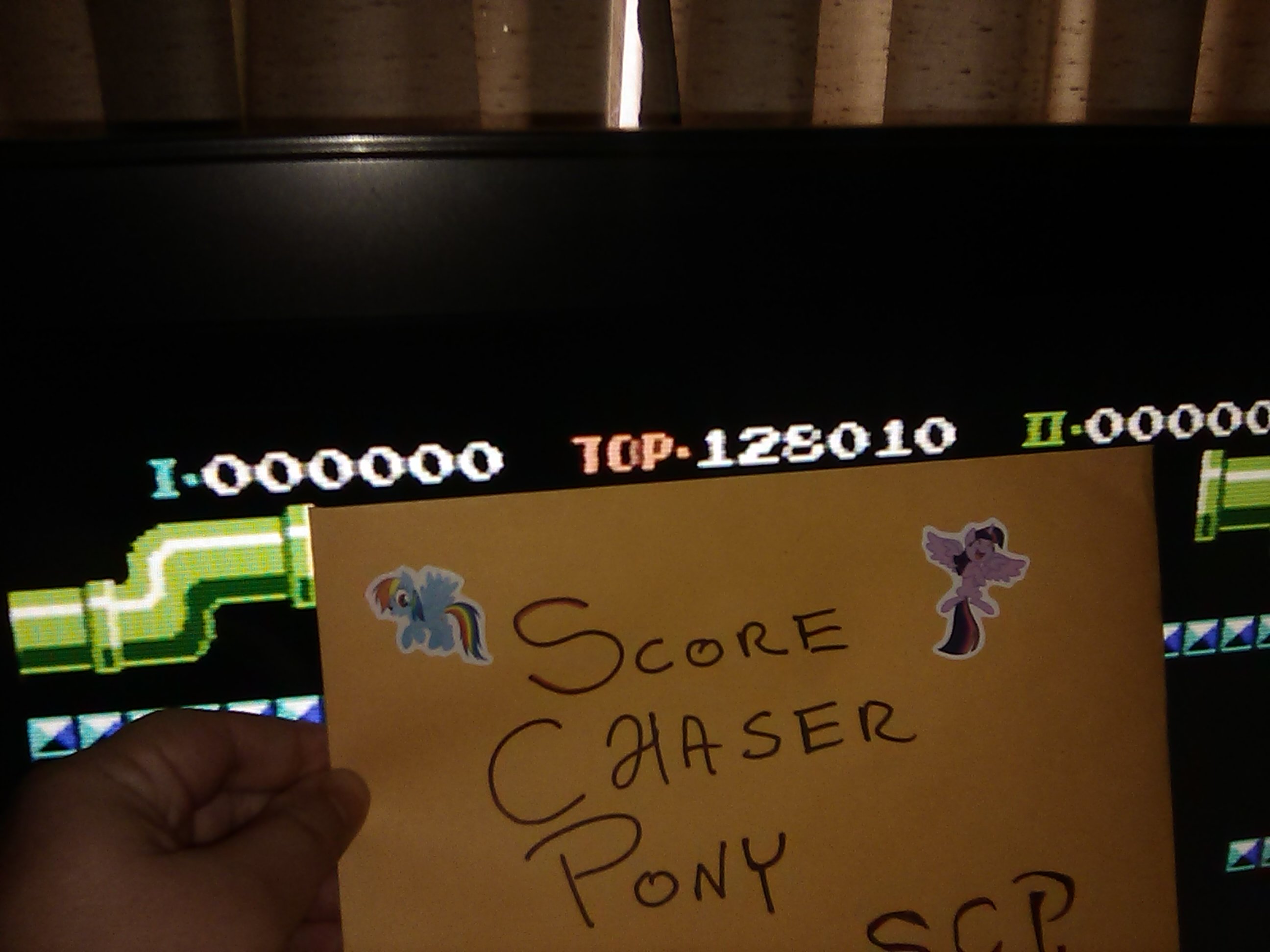 Scorechaserpony: Mario Bros. (NES/Famicom Emulated) 128,010 points on 2019-03-03 12:48:33