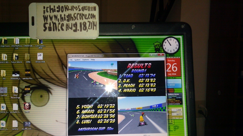 Mario Kart 64: Luigi Raceway [50cc] time of 0:02:13.74