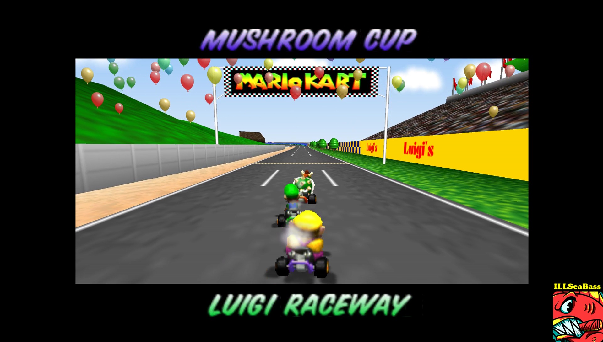 Mario Kart 64: Luigi Raceway [50cc] time of 0:02:20.32