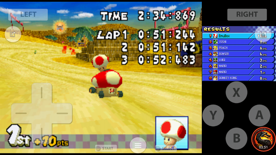 omargeddon: Mario Kart DS: Desert Hills [50cc] (Nintendo DS Emulated) 0:02:34.869 points on 2020-07-30 18:11:37