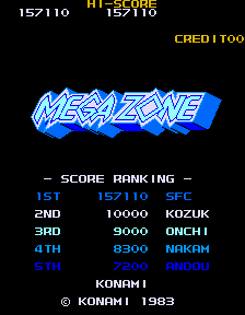 baldbull: Mega Zone [megazone] (Arcade Emulated / M.A.M.E.) 157,110 points on 2015-12-24 13:41:38