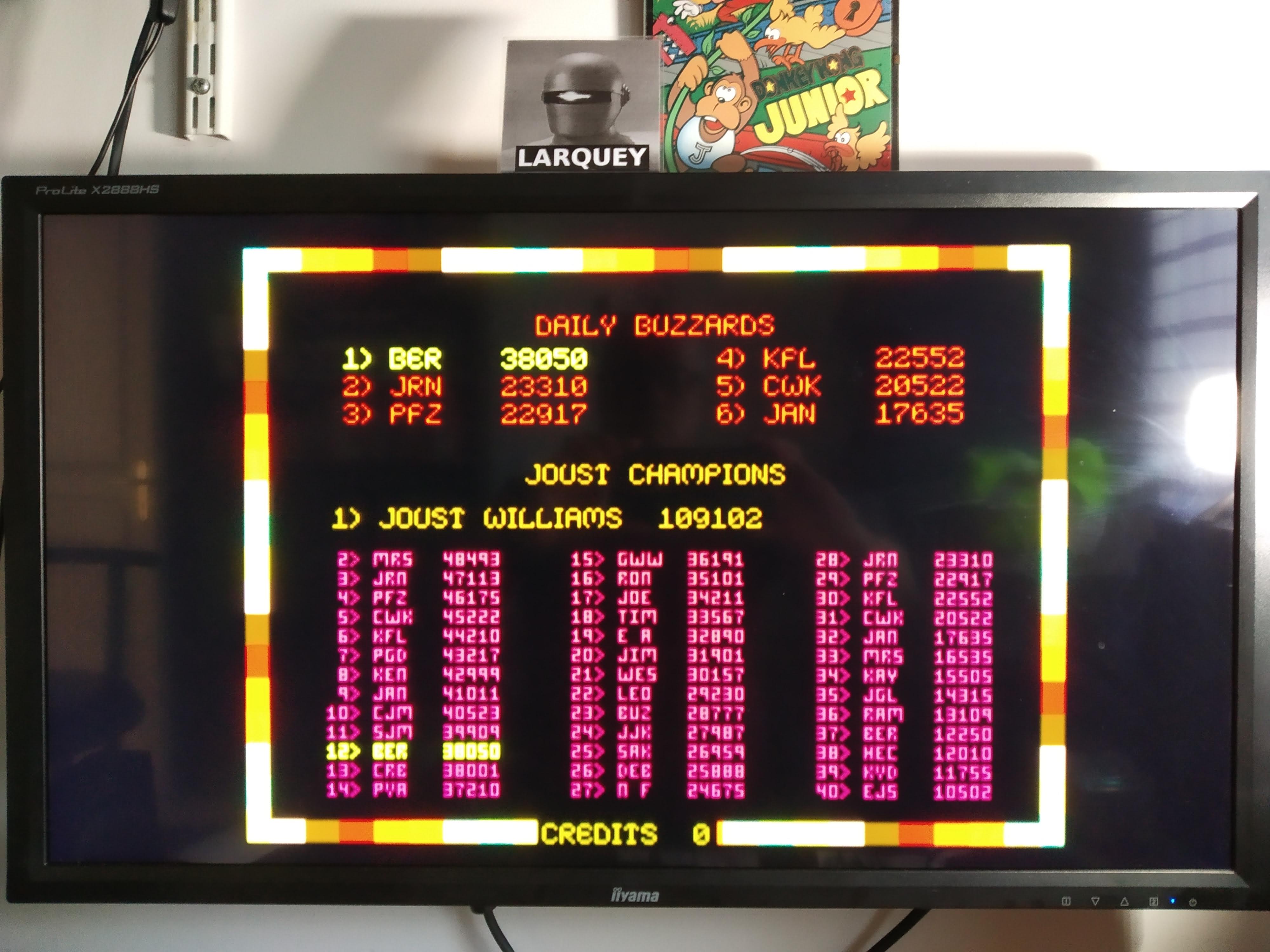 Larquey: Midway Arcade Treasures: Joust (Playstation 2 Emulated) 38,050 points on 2020-08-02 04:23:48