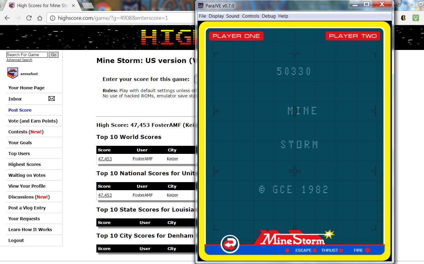 Mine Storm: US version 50,330 points