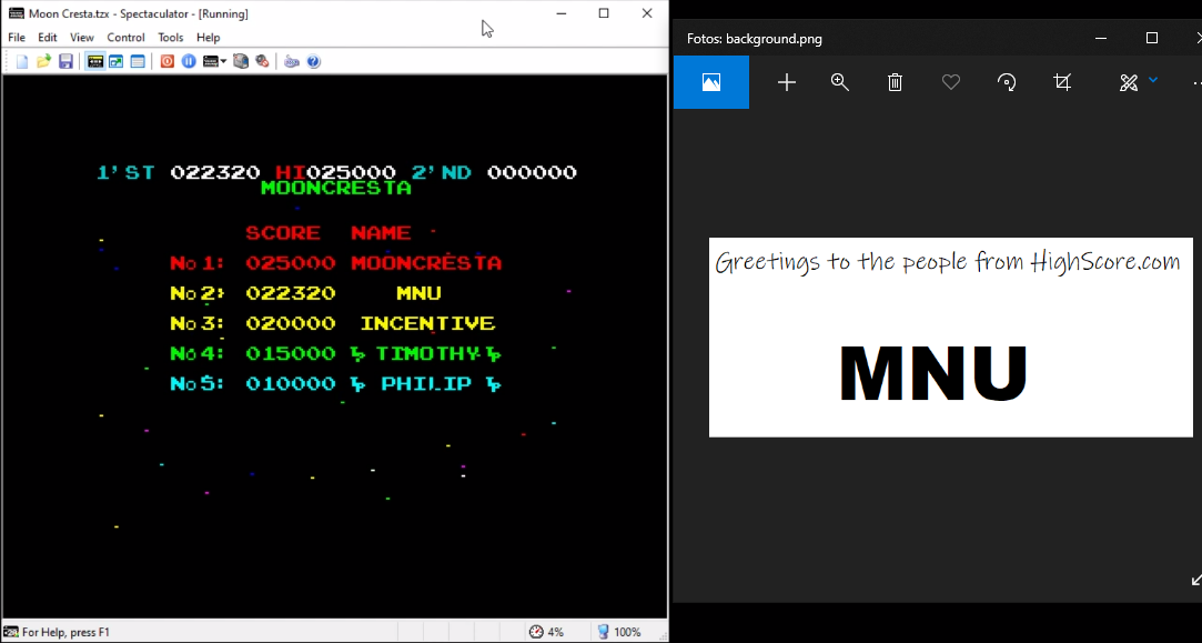 hughes10: Moon Cresta (ZX Spectrum Emulated) 22,320 points on 2020-01-20 11:43:31