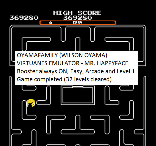 oyamafamily: Mr. Happy Face [On/Easy/Arcade] (NES/Famicom Emulated) 369,280 points on 2016-08-14 13:58:49