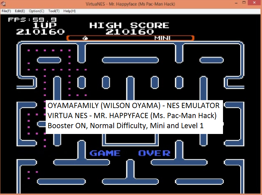 oyamafamily: Mr. Happy Face [On/Normal/Mini] (NES/Famicom Emulated) 210,160 points on 2016-08-14 11:53:25