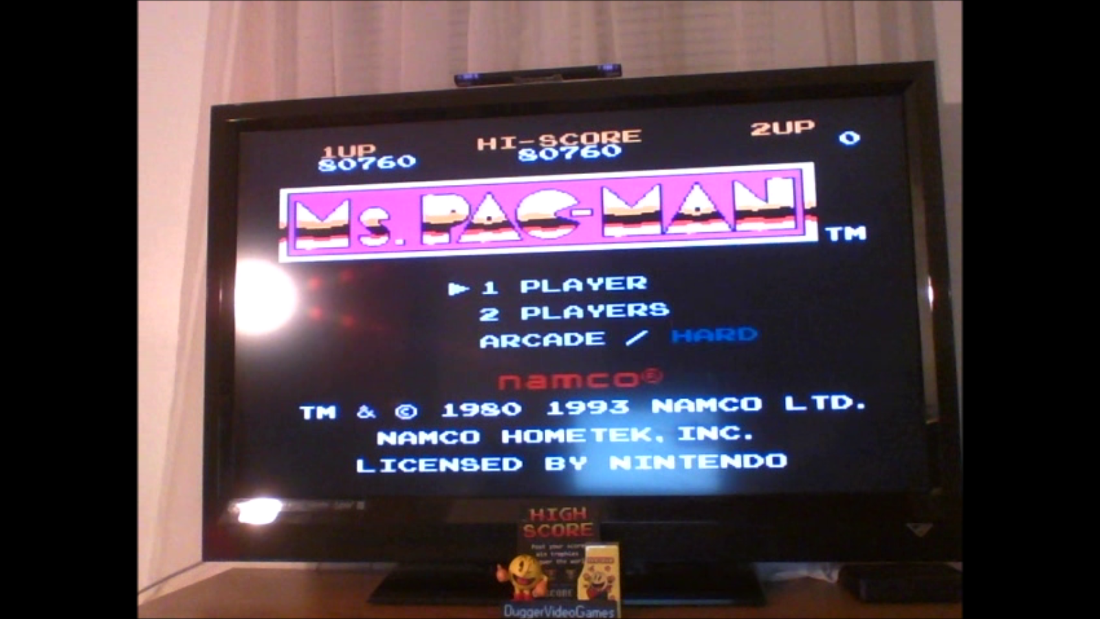 DuggerVideoGames: Ms. Pac-Man [Namco] (NES/Famicom Emulated) 80,760 points on 2016-12-19 16:54:19