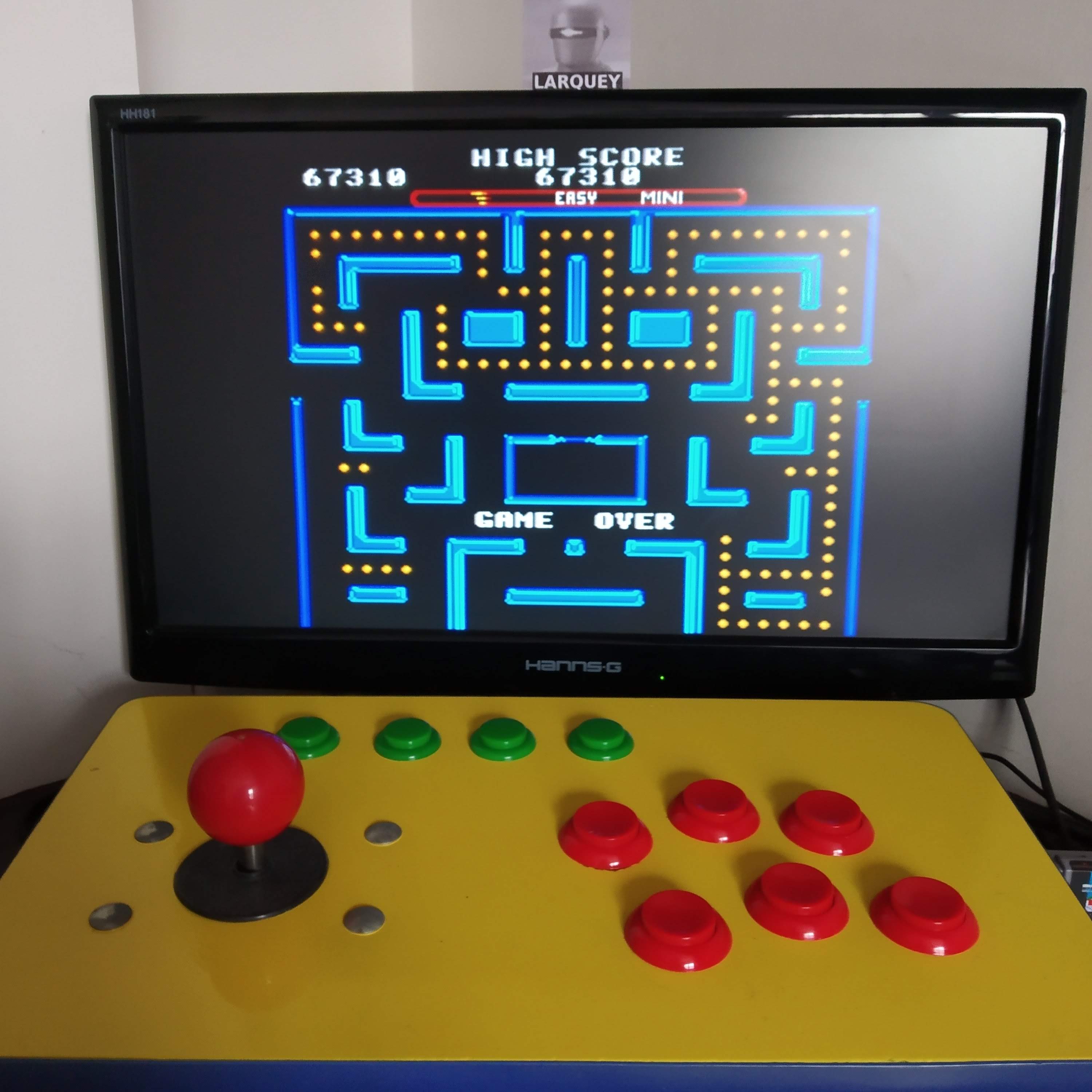 Larquey: Ms. Pac-Man [On/ Easy/ Mini/ Level 2 Start] (SNES/Super Famicom Emulated) 67,310 points on 2020-08-16 08:08:38