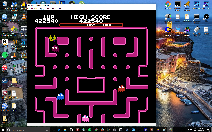 MikeDietrich: Ms. Pac-Man [Tengen] [On/ Easy/ Mini/ Level 1 Start] (NES/Famicom Emulated) 422,540 points on 2016-12-06 13:48:17