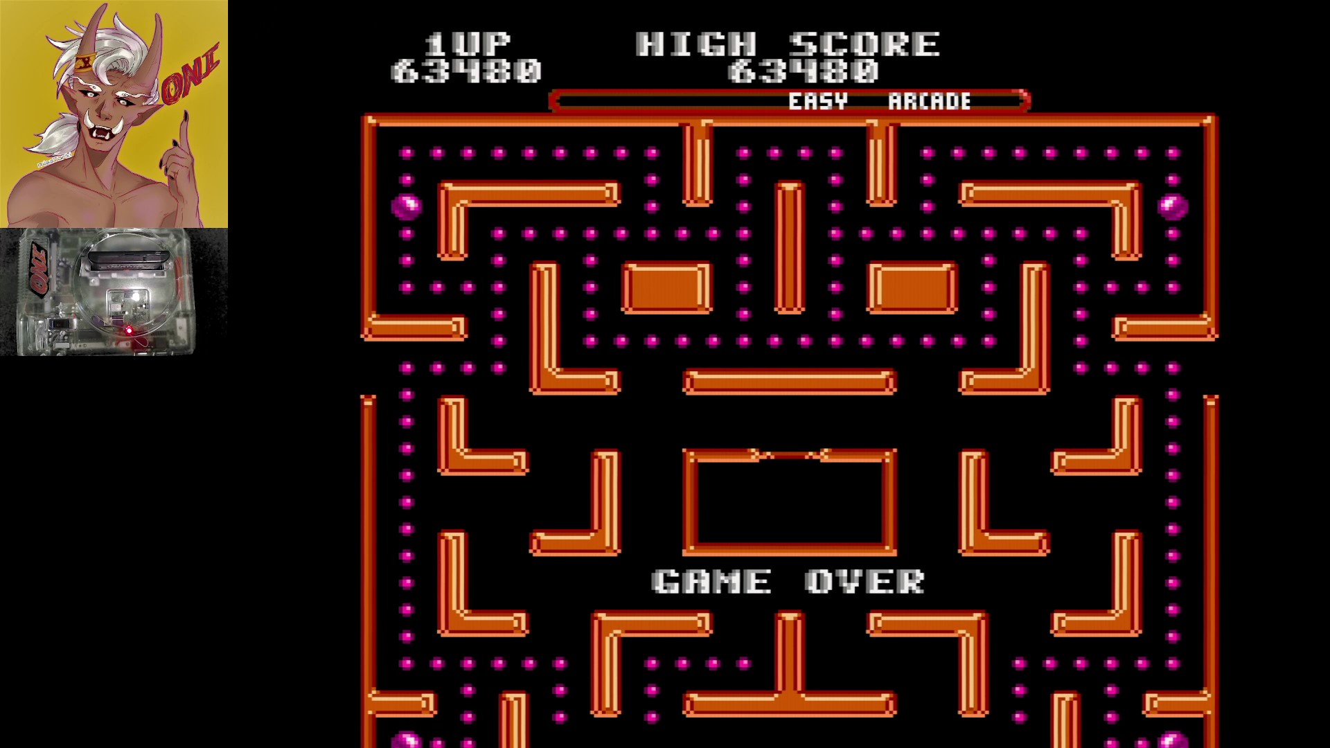 OniDensetsu: Ms. Pac Man [off/easy/arcade/level 1 start] (Sega Genesis / MegaDrive) 63,480 points on 2023-02-25 10:25:33