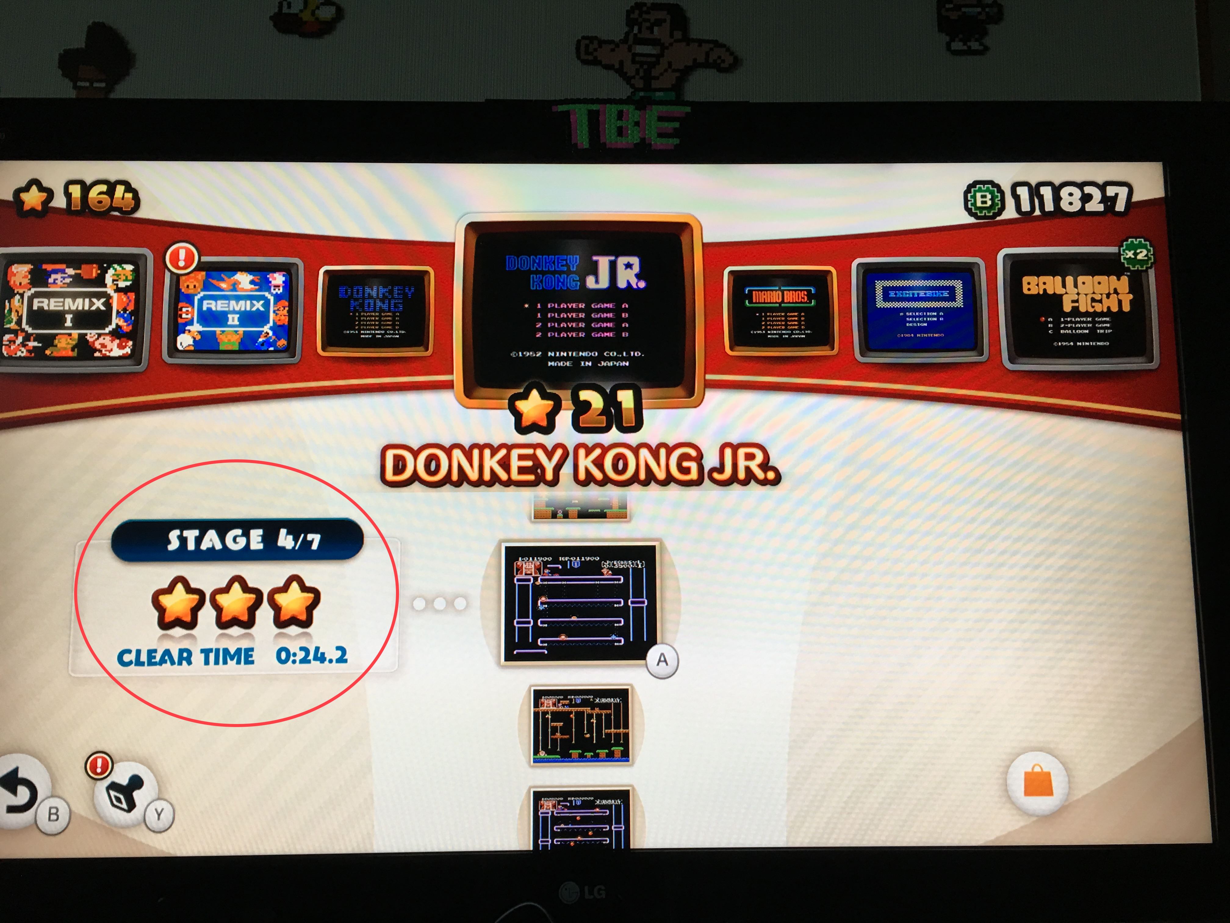 Sixx: NES Remix: Donkey Kong JR: Stage 4 (Wii U) 0:00:24.2 points on 2016-06-05 14:01:48
