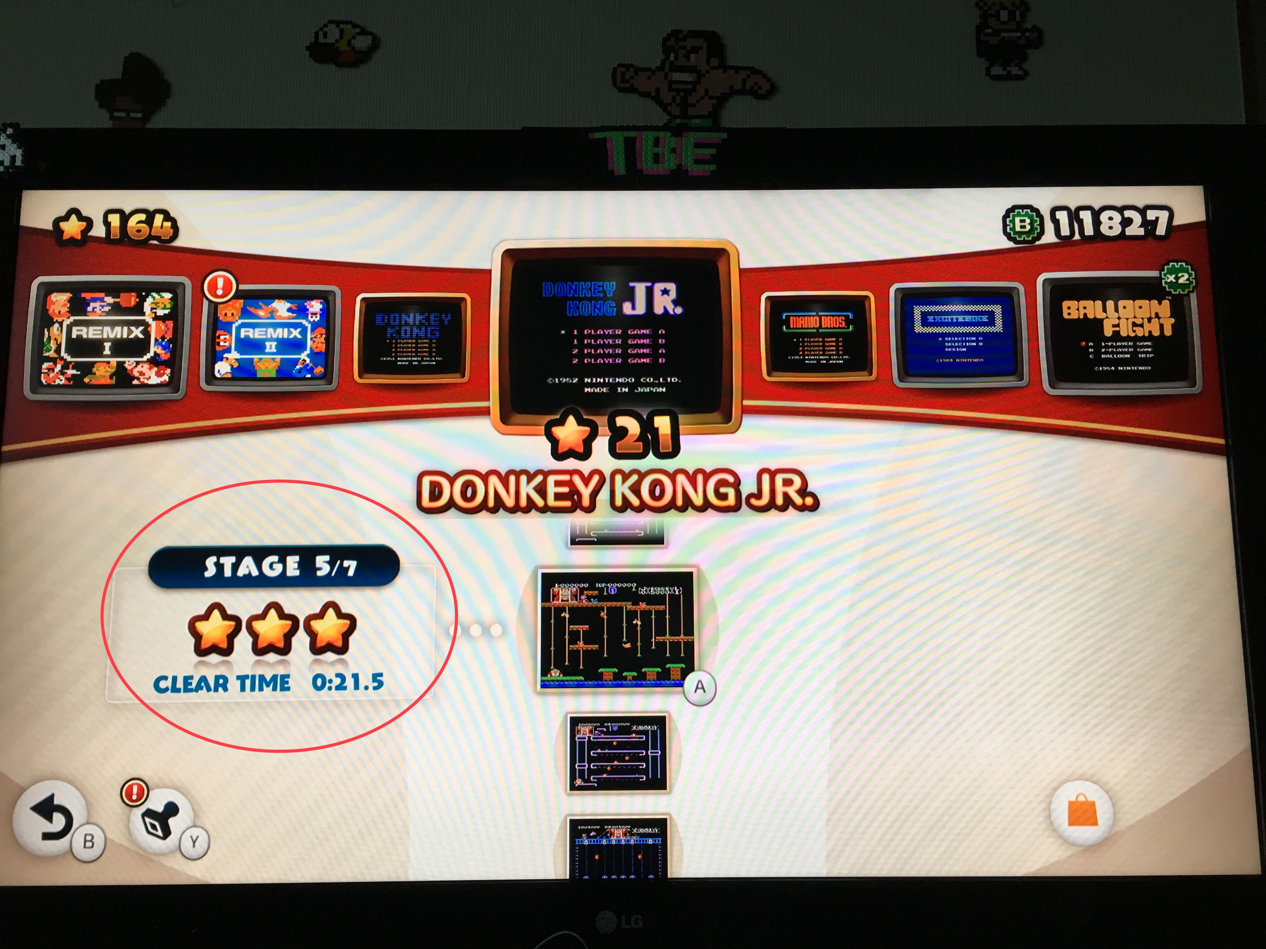 Sixx: NES Remix: Donkey Kong JR: Stage 5 (Wii U) 0:00:21.5 points on 2016-06-05 14:02:17