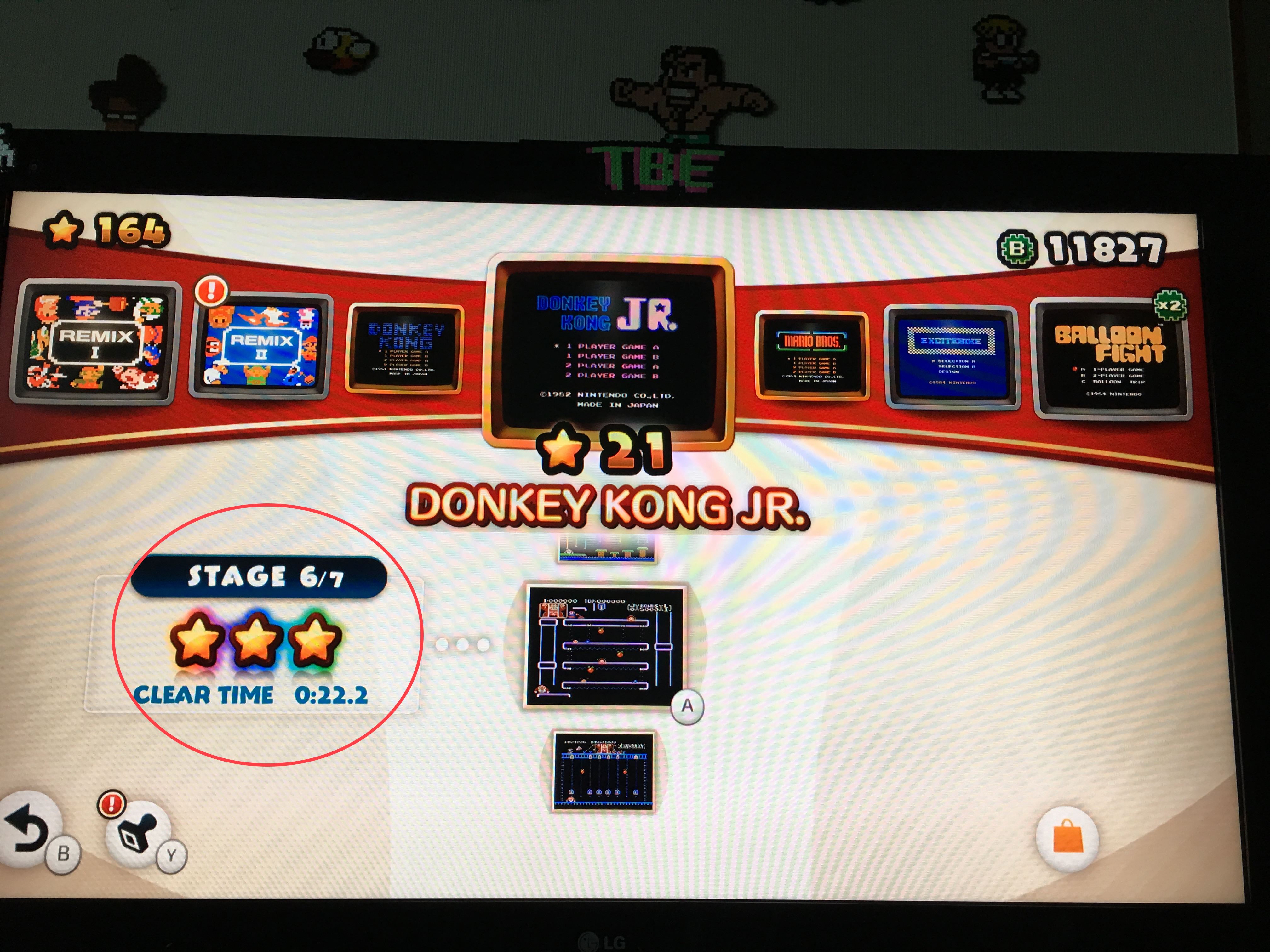 Sixx: NES Remix: Donkey Kong JR: Stage 6 (Wii U) 0:00:22.2 points on 2016-06-05 14:02:45