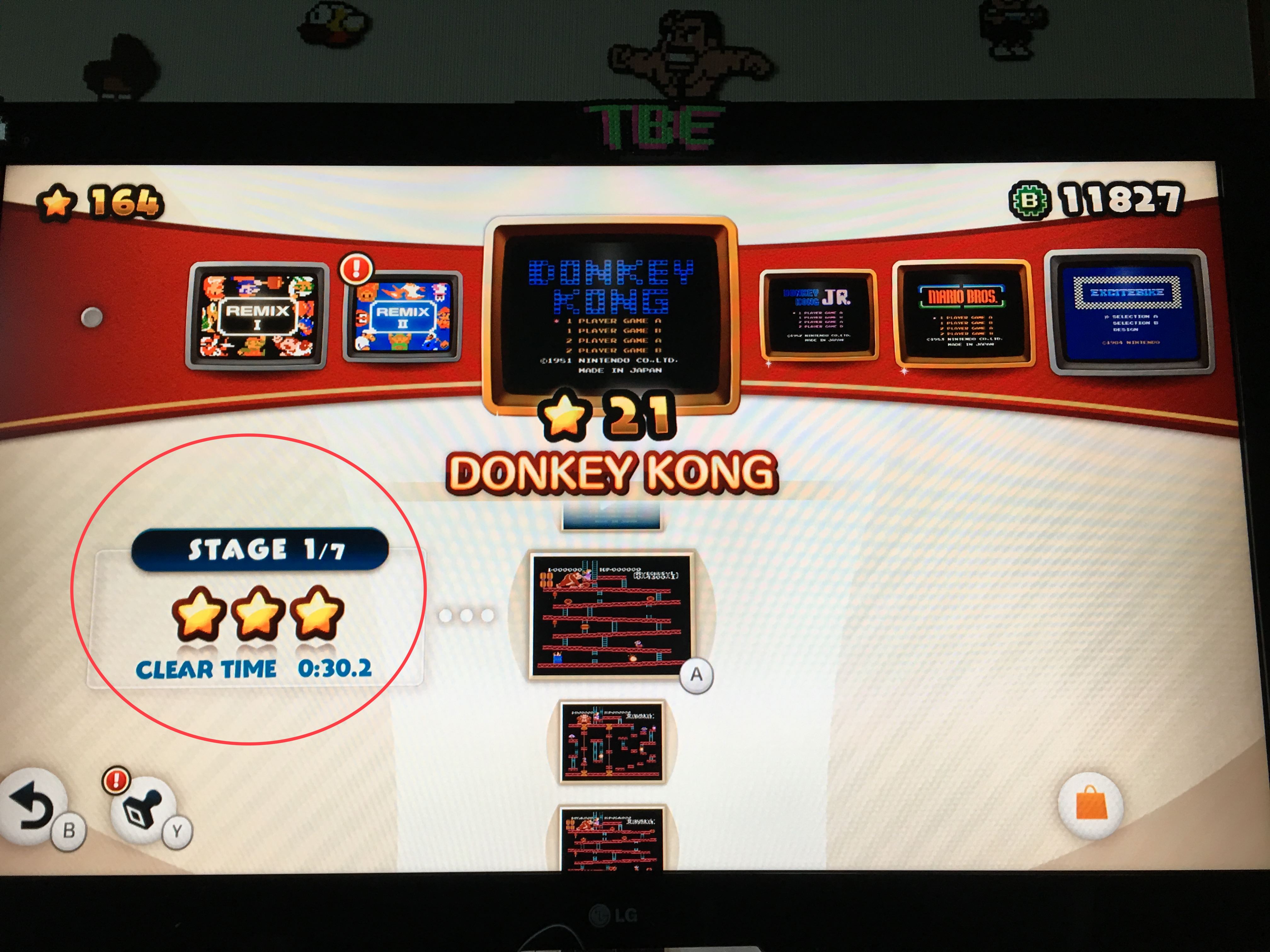 Sixx: NES Remix: Donkey Kong: Stage 1 (Wii U) 0:00:30.2 points on 2016-06-05 14:09:14