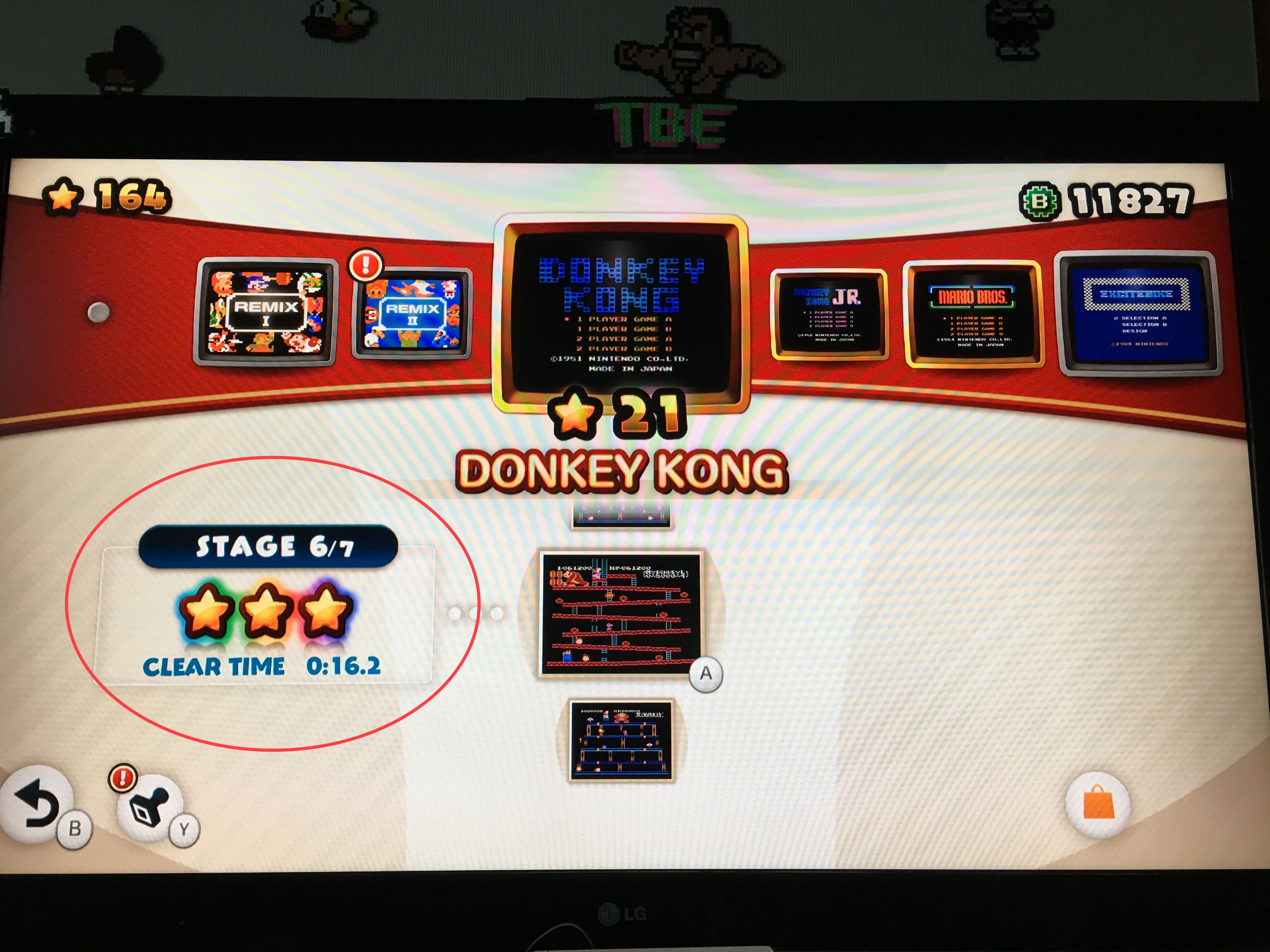 Sixx: NES Remix: Donkey Kong: Stage 6 (Wii U) 0:00:16.2 points on 2016-06-05 14:13:34