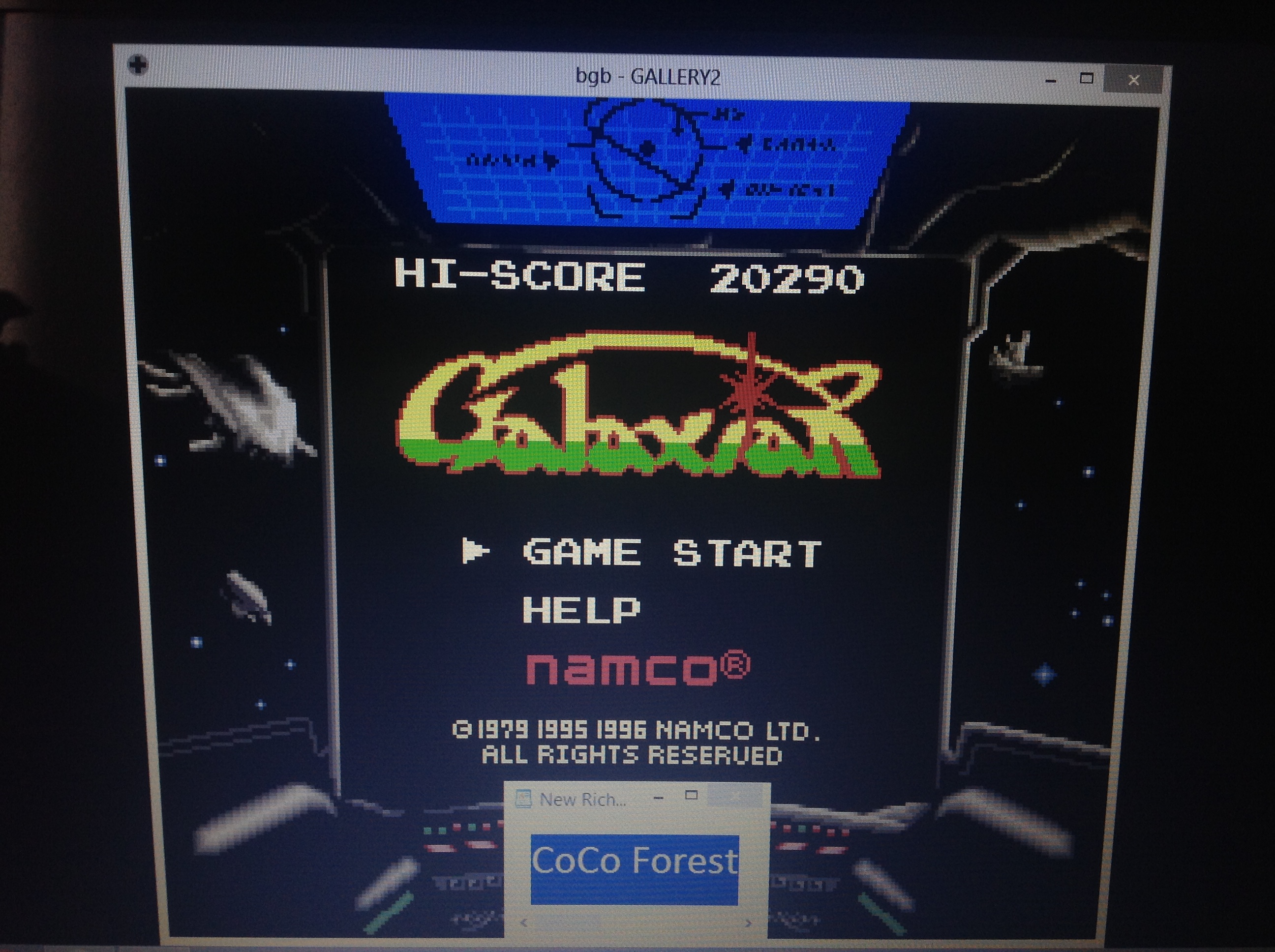 Namco Gallery Vol 2 Galaxian Game Boy Emulated High Score By