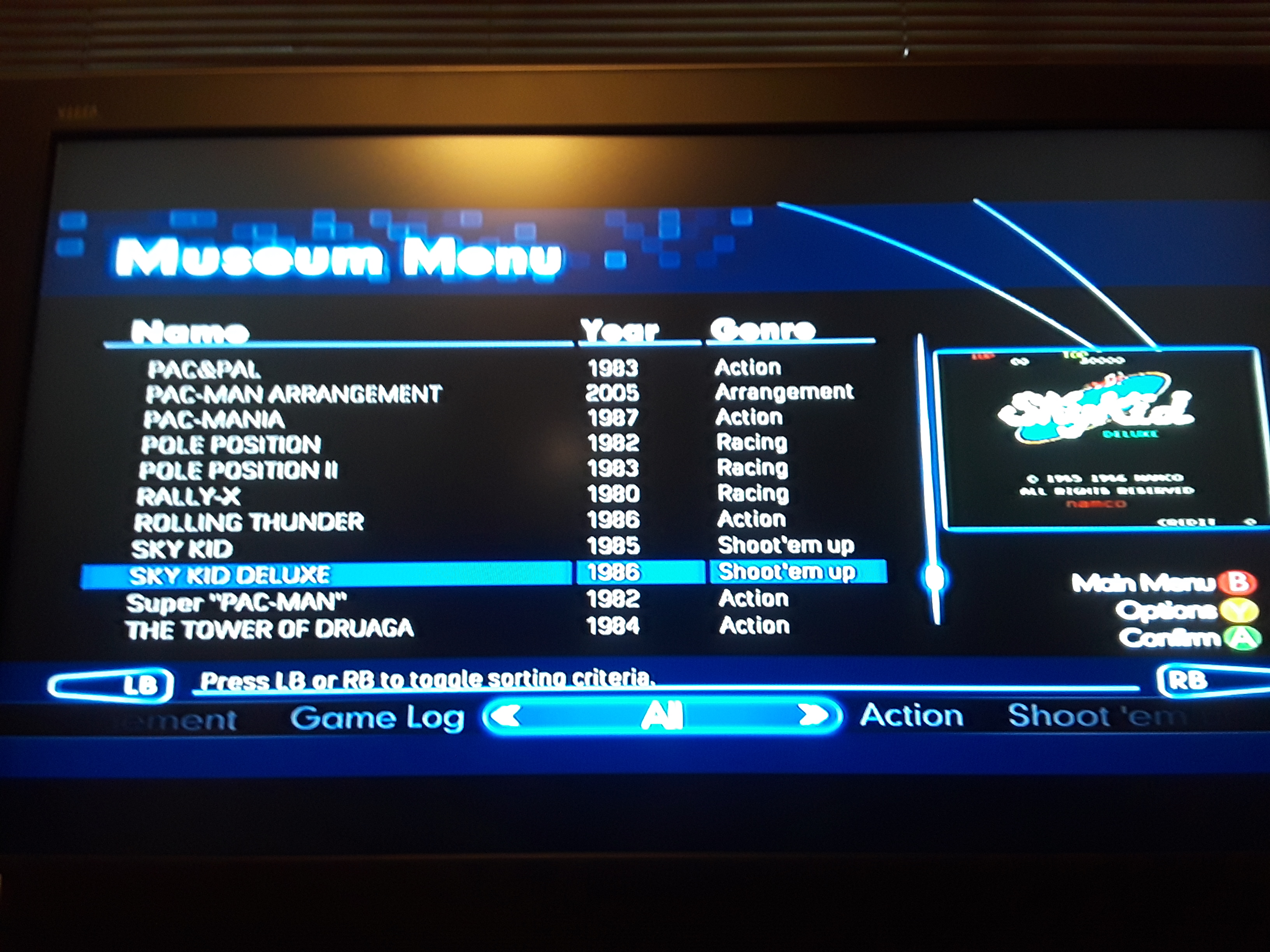 JML101582: Namco Muesum Virtual Arcade: Sky Kid Deluxe (Xbox 360) 15,020 points on 2018-11-16 16:46:41