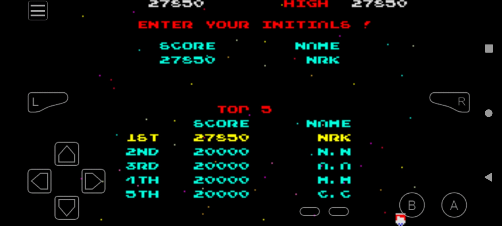Hauntedprogram: Namco Museum 50th Anniversary: Galaga (GBA Emulated) 27,850 points on 2022-07-31 00:33:33