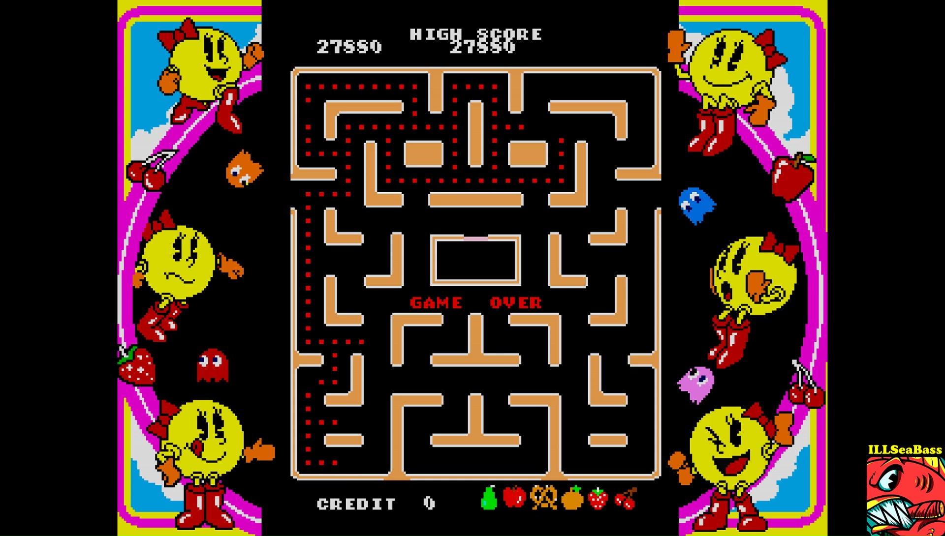 ILLSeaBass: Namco Museum: Ms. Pac-Man (Dreamcast Emulated) 27,880 points on 2017-08-19 23:01:55