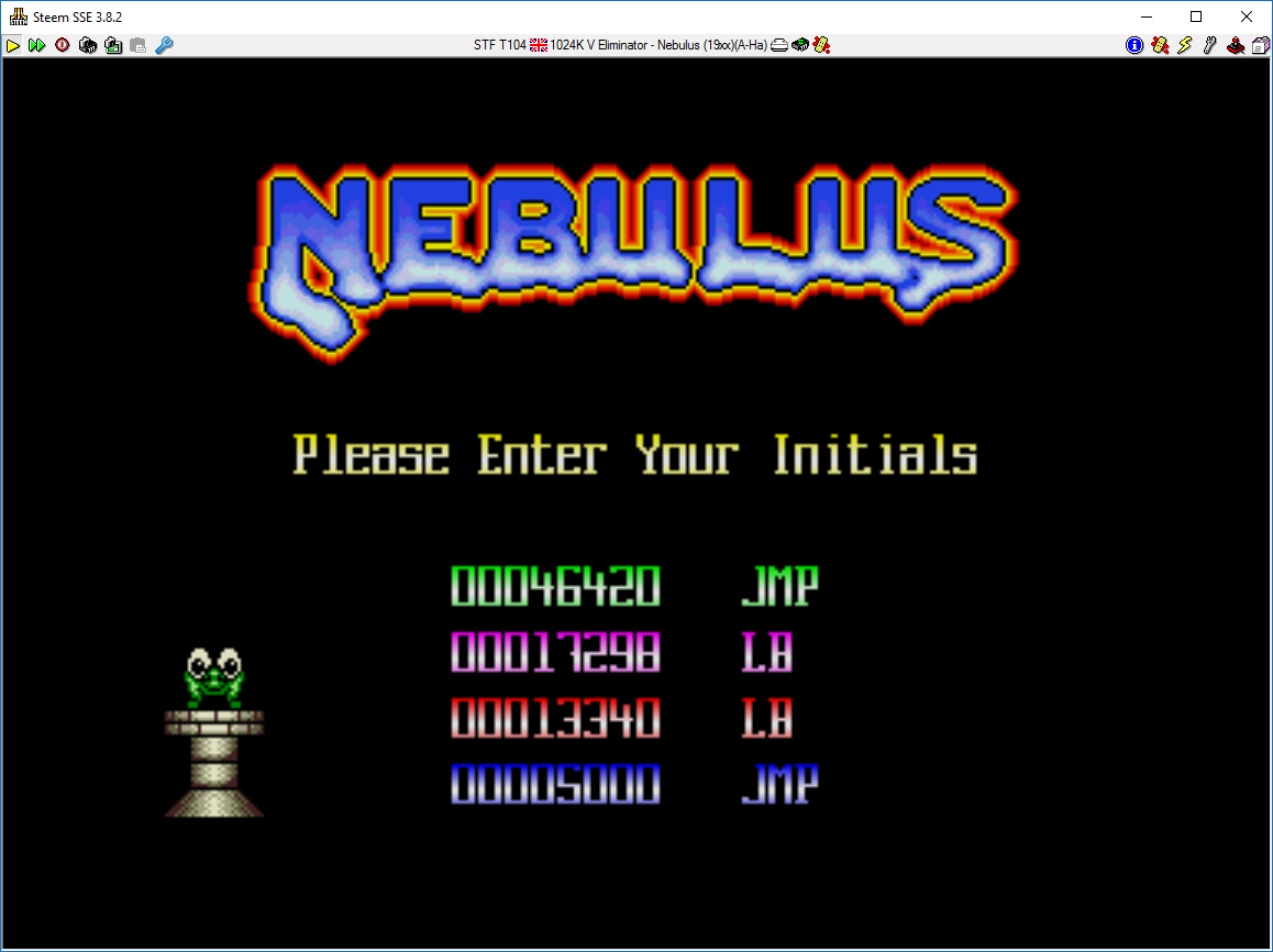 Benzi: Nebulus / Tower Toppler (Atari ST Emulated) 17,298 points on 2016-08-19 06:18:47