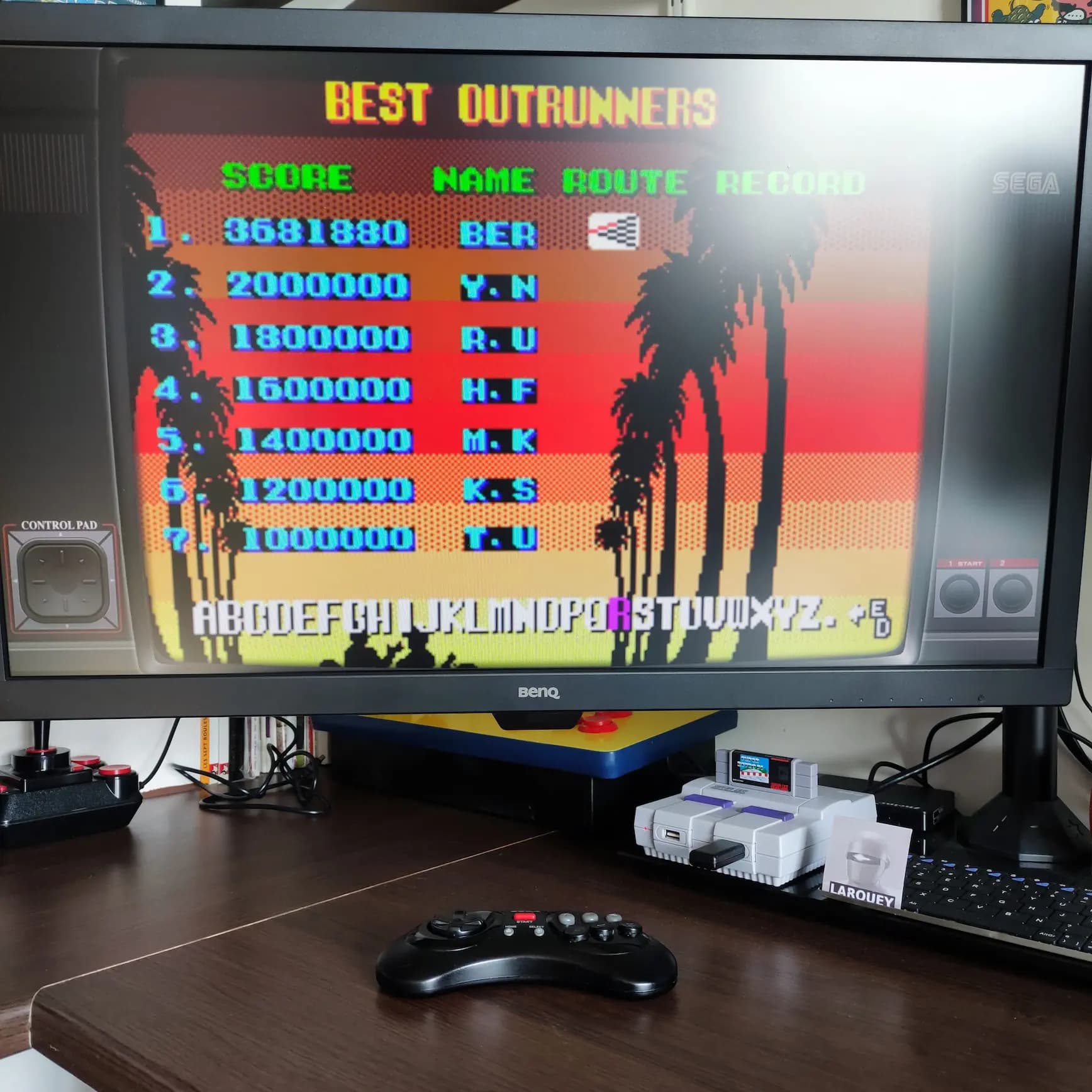 Larquey: Outrun 3D (Sega Master System Emulated) 3,681,880 points on 2022-07-30 01:30:53