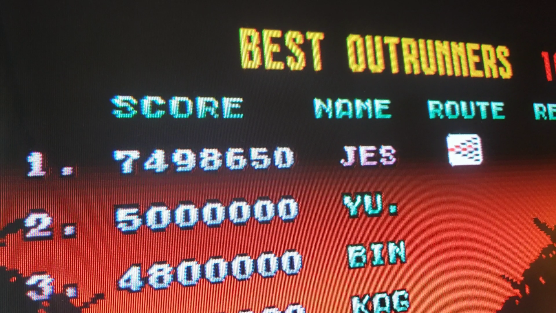 JES: Outrun (Arcade Emulated / M.A.M.E.) 7,498,650 points on 2020-10-07 16:41:08