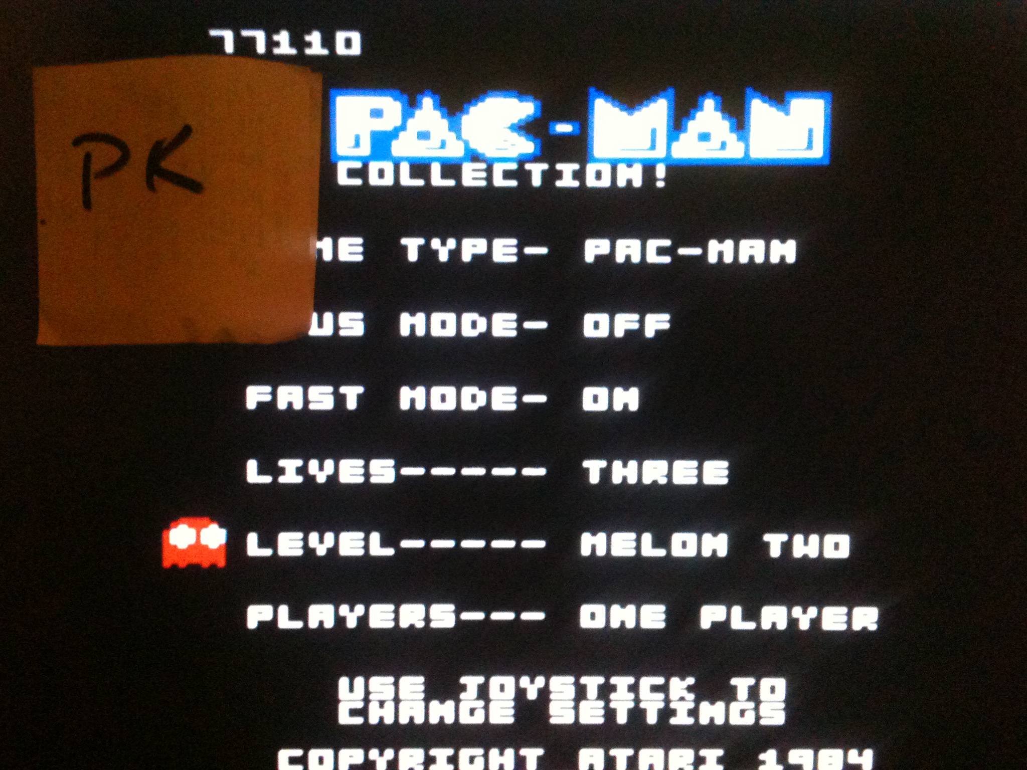 kernzy: Pac-Man Collection: Pac-Man [Melon Two/Plus Off/Fast On] (Atari 7800 Emulated) 77,110 points on 2015-09-16 17:02:49